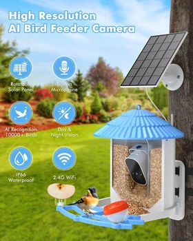 AI Intelligent Bird Feeder Bird Recognition Automatic Squirrel Repelling 5 Million Pixel Bird Feeder