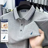 Polo d'affaires décontracté brodé Nautica pour hommes, haut d'été en pur coton, T-shirt à manches courtes, vêtements de marque pour hommes 3