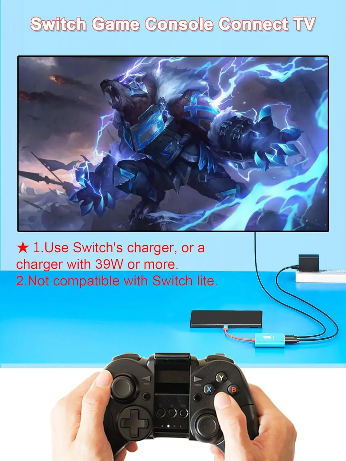 USB-C to HDMI Adapter 4K/1080P TV Mode Switching