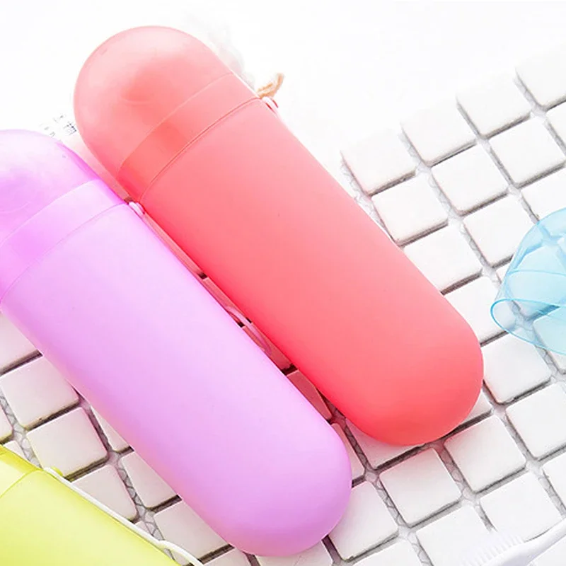 Compact Travel Toothbrush and Toothpaste Holder - Bathroom Storage and Organizer Case