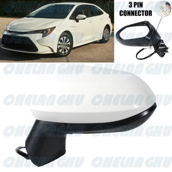 Left Side For Toyota Corolla 2020 2021 2022 3 Pins White Painted Heated Mirror Assembly Car accessories 1