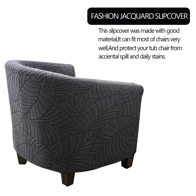 Leaves Jacquard Tub Chair Cover Image 12