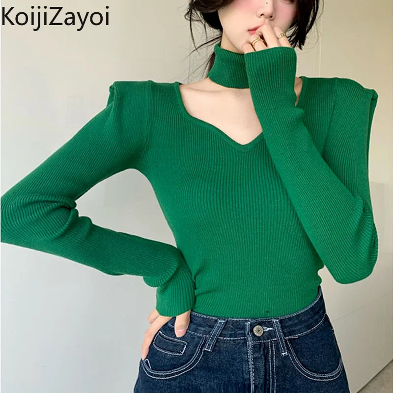 

Привлекательная Женская модная Однотонная футболка Koijizayoi с длинным рукавом и V-образным вырезом, Женская весенне-осенняя облегающая Базовая футболка, топы, Клубная уличная одежда, топы 2022