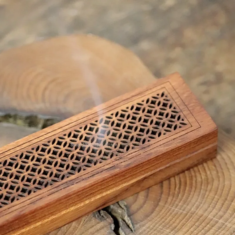 Long/short Wooden Sleeping Incense Box Cloth Bag Set Home Room/office/meditation Purification/Incense Stick Aromatherapy Box