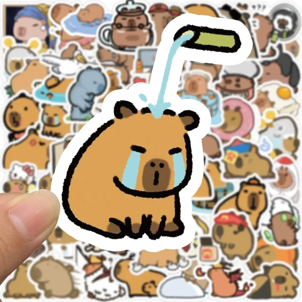 10/30/50/100pcs Kawaii 동물 Capybara 낙서 스티커 노트북 노트북 전화 가방 일기 방수 스티커 어린이 장난감