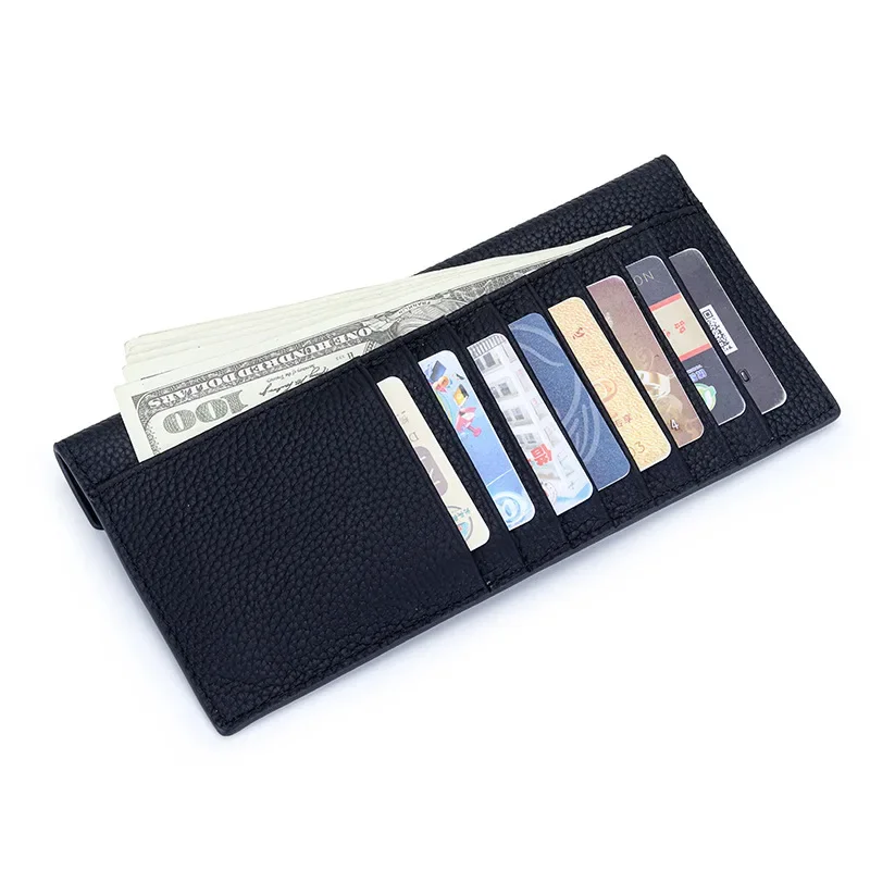 Women Ultrathin Wallets Genuine Leather Coin Purse Envelope Snap Bank Card Holder Cards Organizer Case Wallet Womens Long Wallet