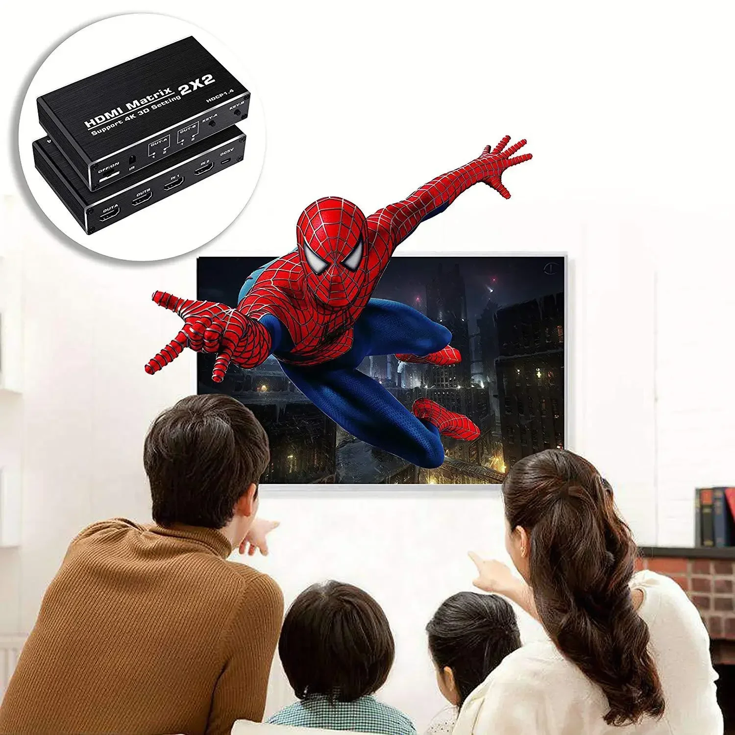 2x2 HDMI Ʈ ó, 4K Ʈ HDMI ġ ø,   , IR , PS4 PC Ʈ HDTV, 2 in 2 out
