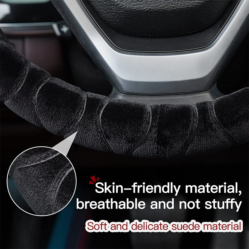 Steering Wheel Cover Winter Soft Warm Car Steering Wheel Cover Universal Car Interior Styling Decoration Auto Steering Cover Auto Accessories 37-39cm
