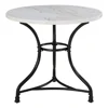 Furniture Marble Bistro Table Height Adjustable Round Top Black Iron Base Dining Room Kitchen Small Space Home Decor 2