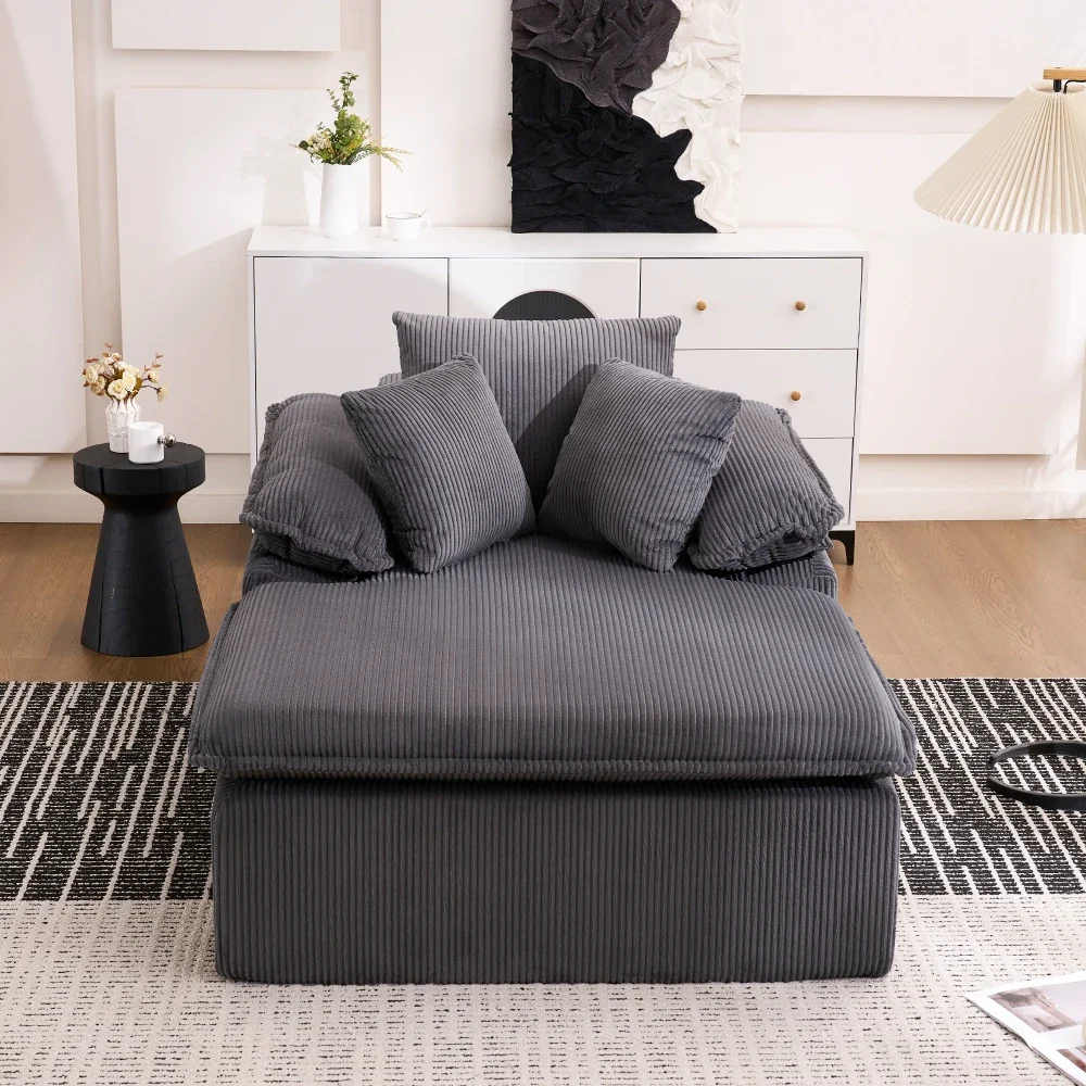 Modernes, bequemes Lese-Liegesofa mit breiten Armlehnen, keine Montage erforderlich, Sitzmöbel für das Wohnzimmer im Innenbereich – Detail 29