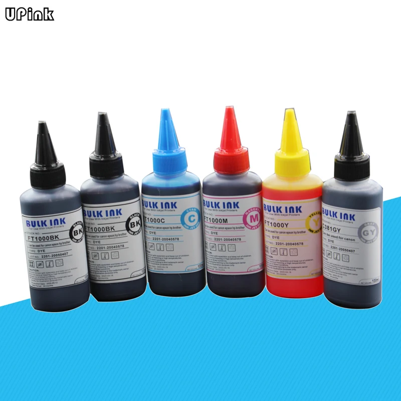 6 x 100ML Grey Refill Ink kit canon MG6810 MG6350 MG7150 MG7550 IP8750 MG6310 MG7110 iP8710 MG6320 ink cartridge CISS