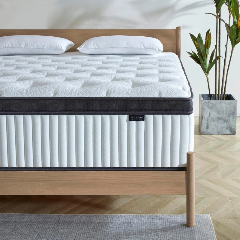 King ,12 Inch Innerspring Hybrid Mattress in a Box with Gel Memory Foam,Individually Wrapped Encased Coil Pocket Spring
