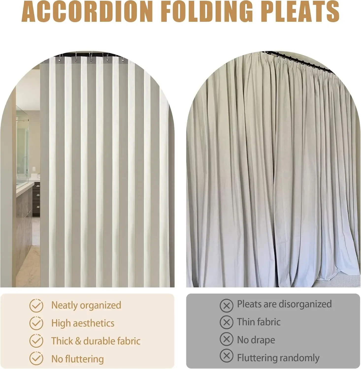 Magnetic Pleated Room Divider Curtain 3