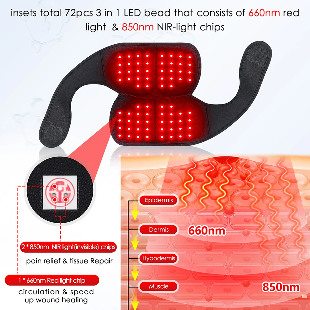 Light Therapy Electric Heating Massage Pad for Knee Leg Joint Shoulder Elbow Pain Relief Skin Care,red light therapy wand,red light therapy panel,infrared therapy lamp,led beauty lamp,uvb light therapy lamp,wrist red light therapy