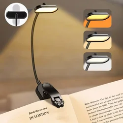 USB Rechargeable LED Clip - On Mini Book Light - Portable Nighttime Reading Lamp (Ellipse Head)