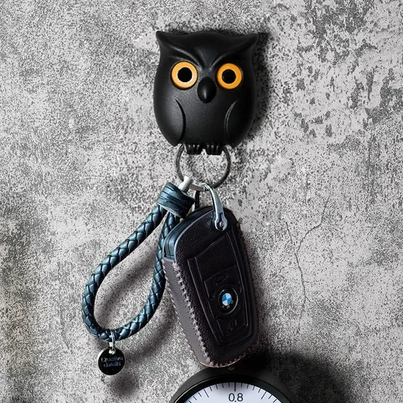 Hooks  Owl Magnetic Key Hook Auto Blinking Cute Hooks No Punch Storage Hooks Kitchen Home Wall Decoration Hooks 2