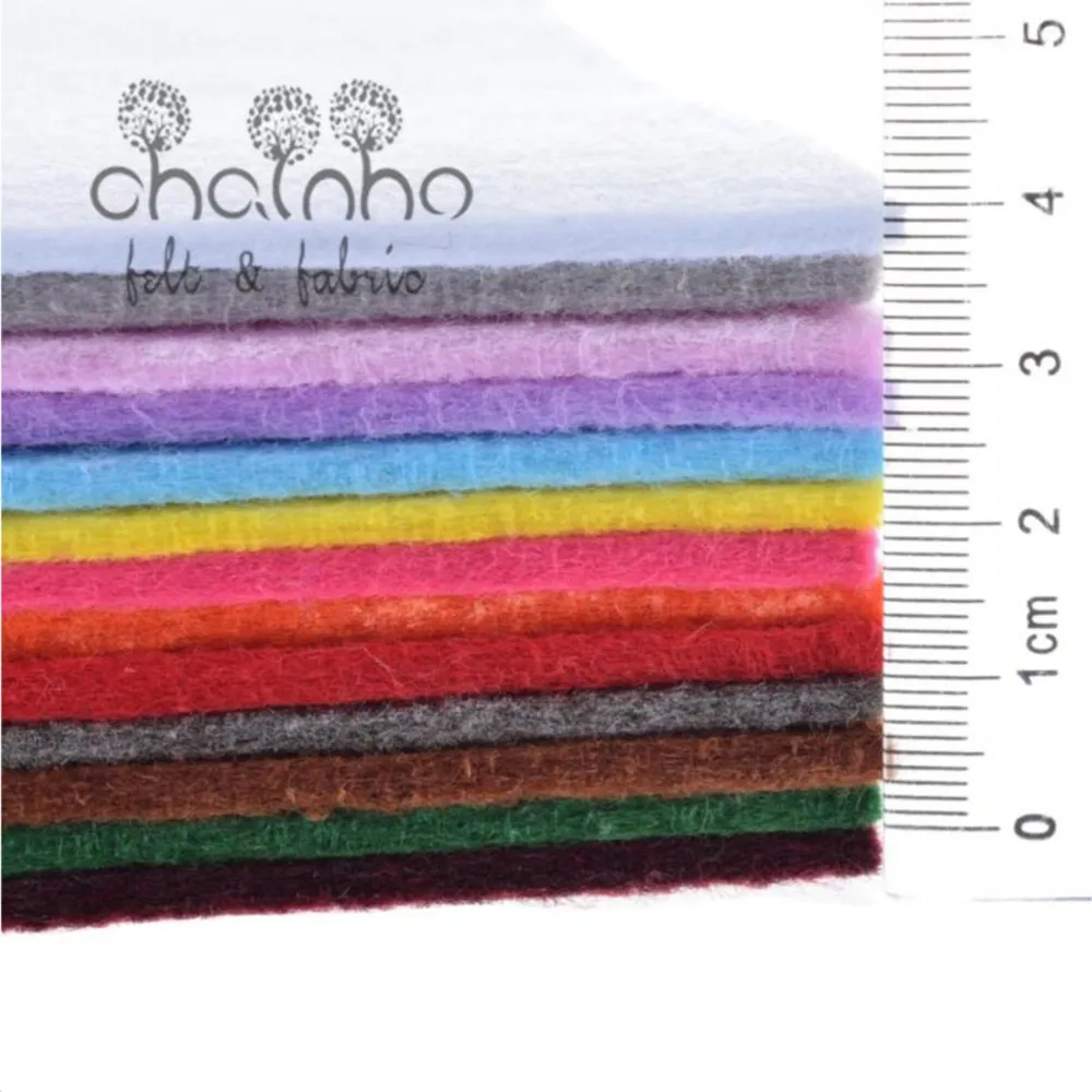 Non Woven Fabric,3mm Thickness,Polyester Acrylic Thick Felt,DIY Sewing Material for Dolls/Crafts/Toys,Solid Color,13pcs 30x30cm