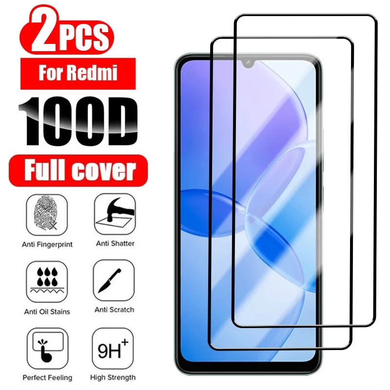

2PCS Full Cover Tempered Xiaomi Note 11 12 8 Pro 11S 10S 9S Screen Protector For Redmi 10 9 10C 9C 9A Glass