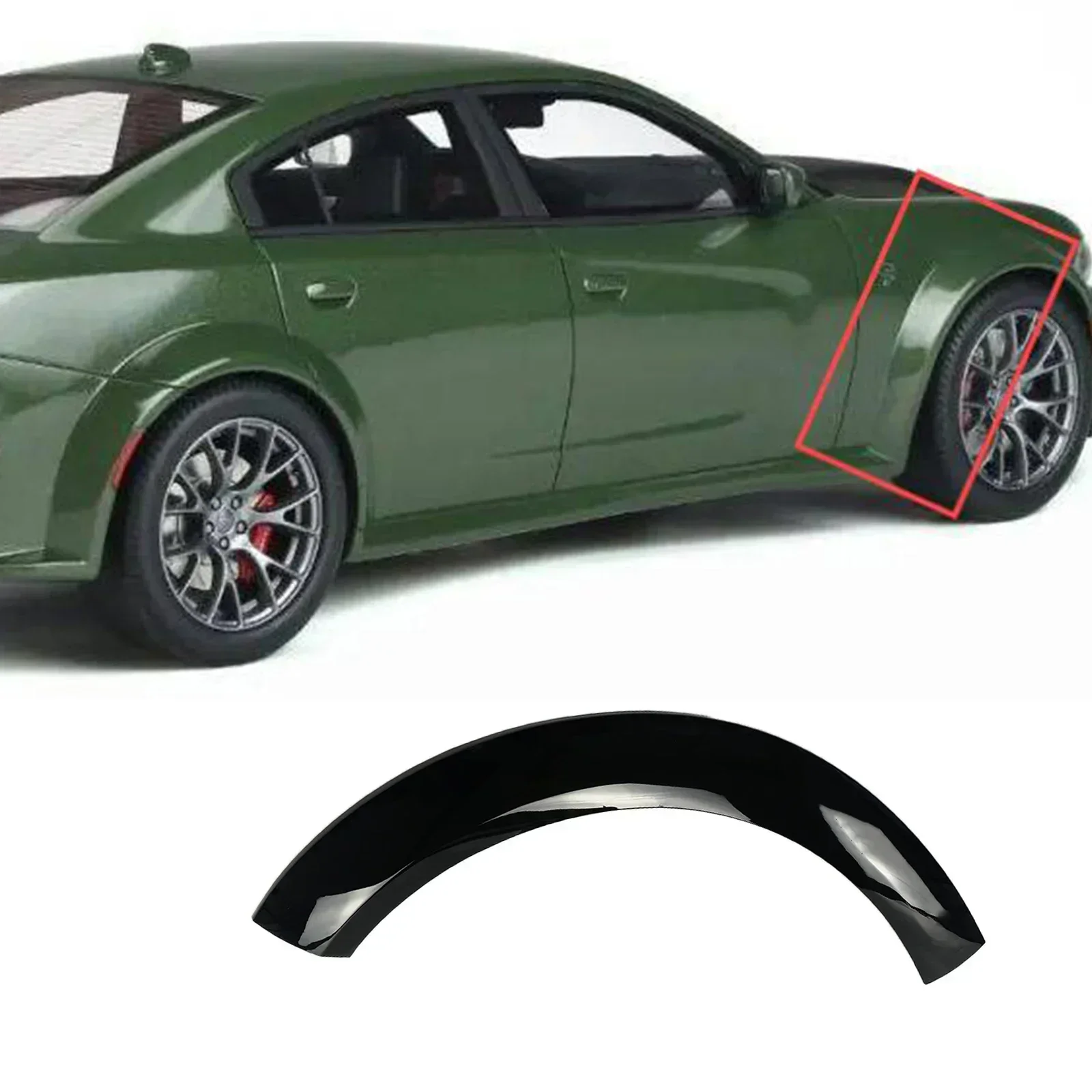 Widebody Front Fender Flare For Dodge Charger SRT Hellcat/Scat Pack Widebody 2020-2023 – Driver Side, Matte Black (ABS Plastic)