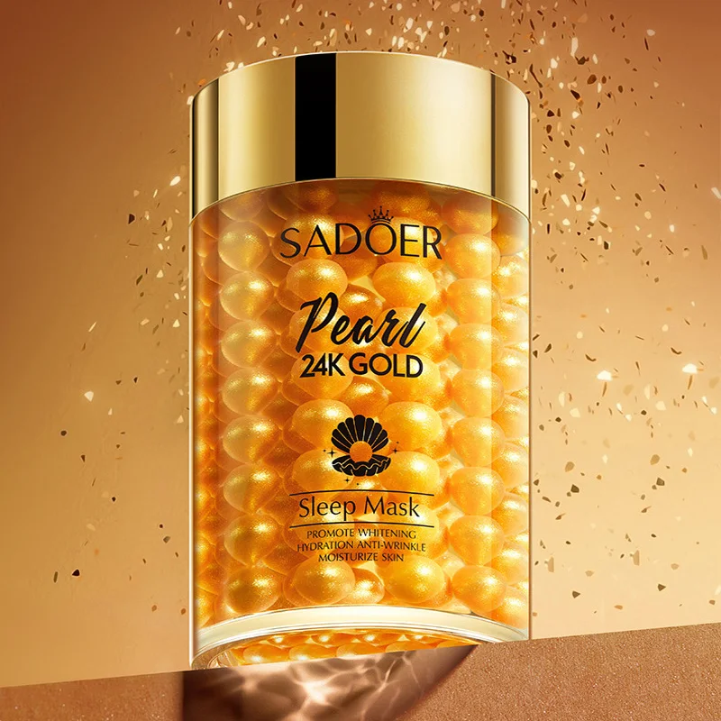 

24K Gold Sleeping Mask Collagen Pearl Moisturizing Facial Mask Skin Care Anti-Aging Wrinkle Whitening Beauty Mask Gel Cream