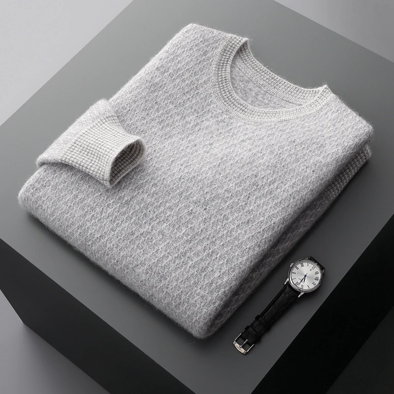 100% Cashmere Sweater With Seven Needle Thick Pattern, Versatile And Fashionable Temperament, Men's Sweater 2