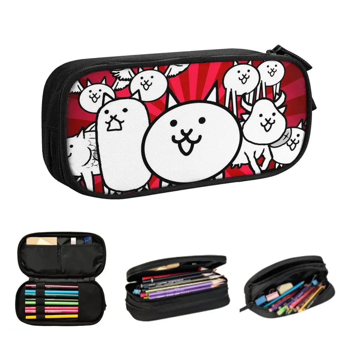 Nyanko Great War Battle Cats Pencil Cases Big Capacity Pen Bags Pen Box Pencil Pouch For Boys Girls Students Stationery School pencil case