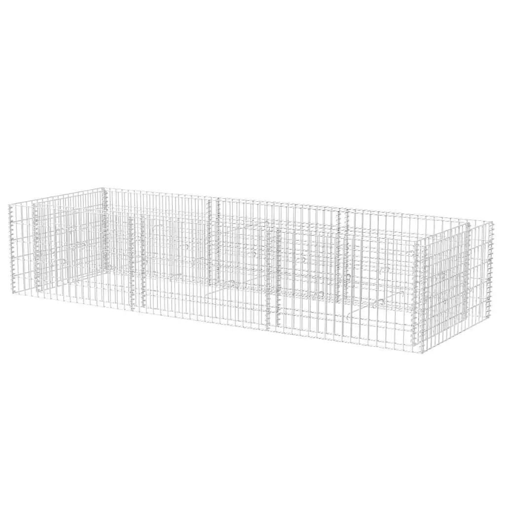 Galvanized Steel Gabion Raised Garden Bed 106.3x35.4x19.7 inches-Durable Outdoor Planter