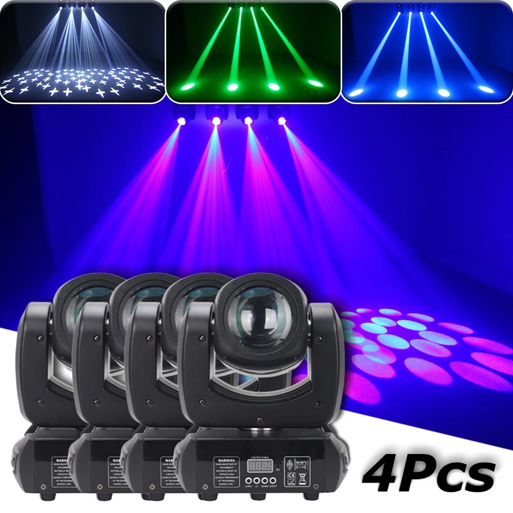 

4Pcs/lot DJ Party Lighting 100W LED Moving Head High Bright Mobile Heads Beam Effect Home Disco Bar Stage Wedding Show 18 Prisms