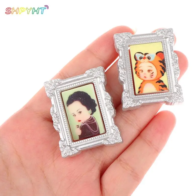 

1/12 миниатюрные фотографии в рамке для кукольного домика креативная рамка для картины маслом миниатюрная резиновая Настенная картина модели игрушек аксессуары для кукольного домика