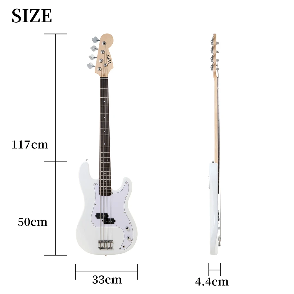 4 Strings Electric Bass Guitar 20 Frets Basswood Body Maple Neck With 3M Cable Accessories electric bass guitar