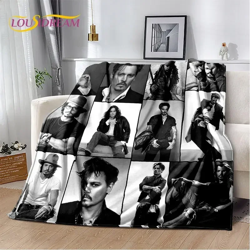 3D Printing Johnny Depp Series Soft Plush Blanket,Flannel Blanket Throw Blanket for Living Room Bedroom Bed Sofa Picnic Cover 5