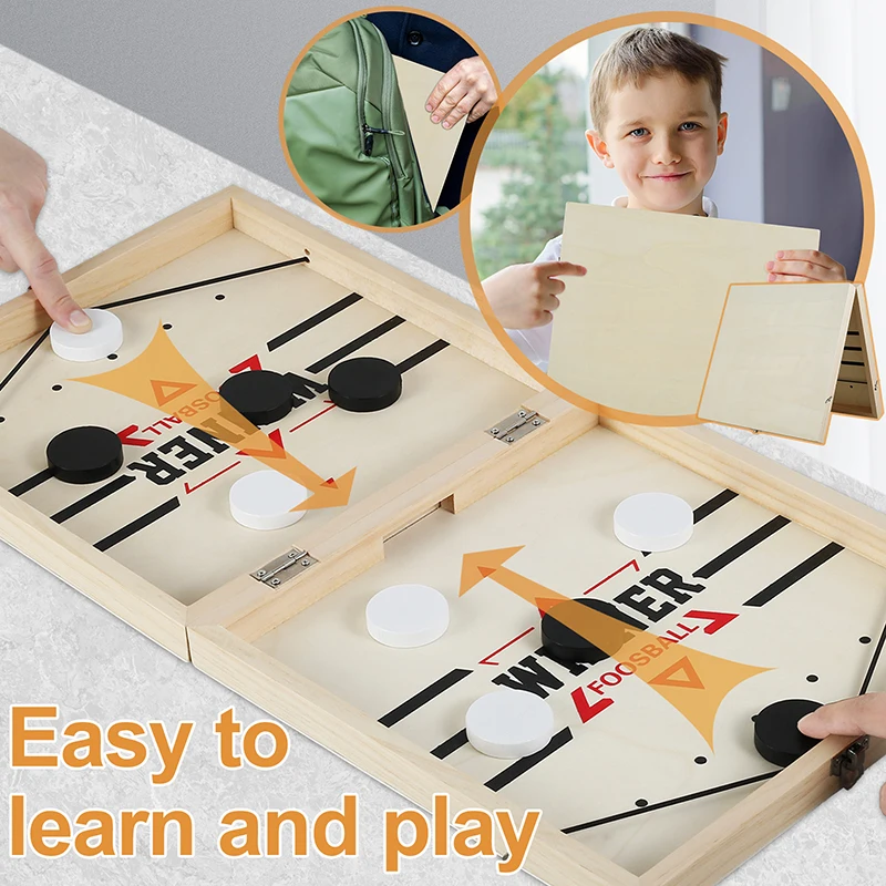 Foldable Foosball Winner Games Table Hockey Catapult Chess Parent-child Fast Sling Puck Board Party Toys For Children Adults_voghion.com