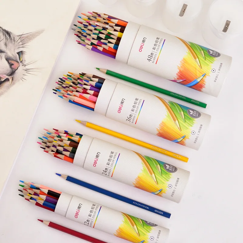 Deli Professional Colored Pencils Set - Art & School Supplies for Vibrant Sketching and Drawing