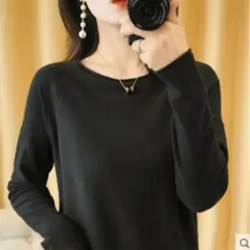 

2023 Spring Autumn Women's Sweaters Round Collar Basic Style Long Sleeve Female Pullover Korean Knit Top Clothing Fashion Loose
