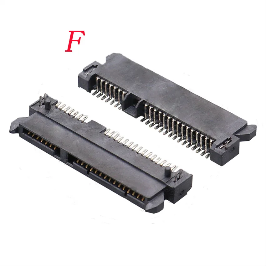 1PCS SATA Interface Socket SSD Solid State Drive Seat 7+15P 7P 22PIN 90 180 Degree Harpoon Foot Female Connector