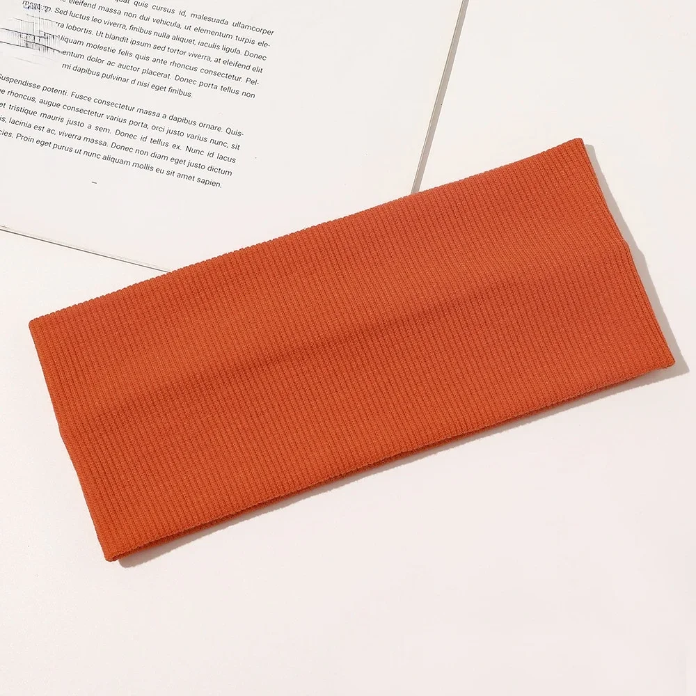 Ribbed Yoga Hair Bands sports headbands Sport Elastic Headbands Dance Biker Knitted High Quality Wide Headband Stretch Ribbon Sports Accessory