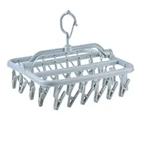 Foldable Drip Hanger with 32 Clips - Plastic Hanging Drying Rack for Clothes Underwear Socks 1