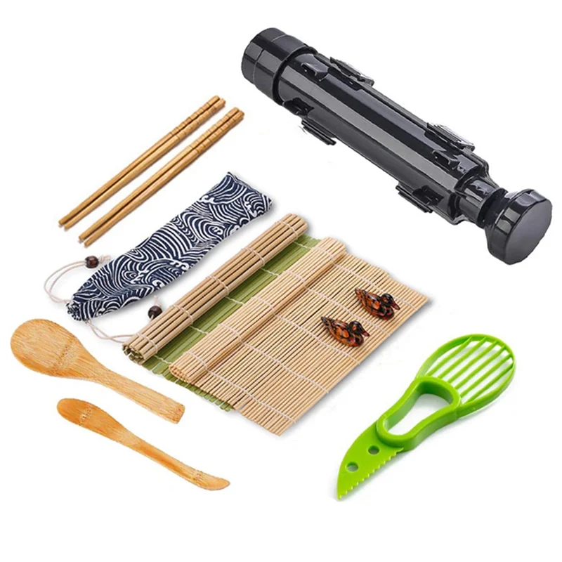 Sushi Making Equipment Kit, Japanese Rice Ball Roll Mold Sushi Multifunctional Mold Making Kitchen Tools