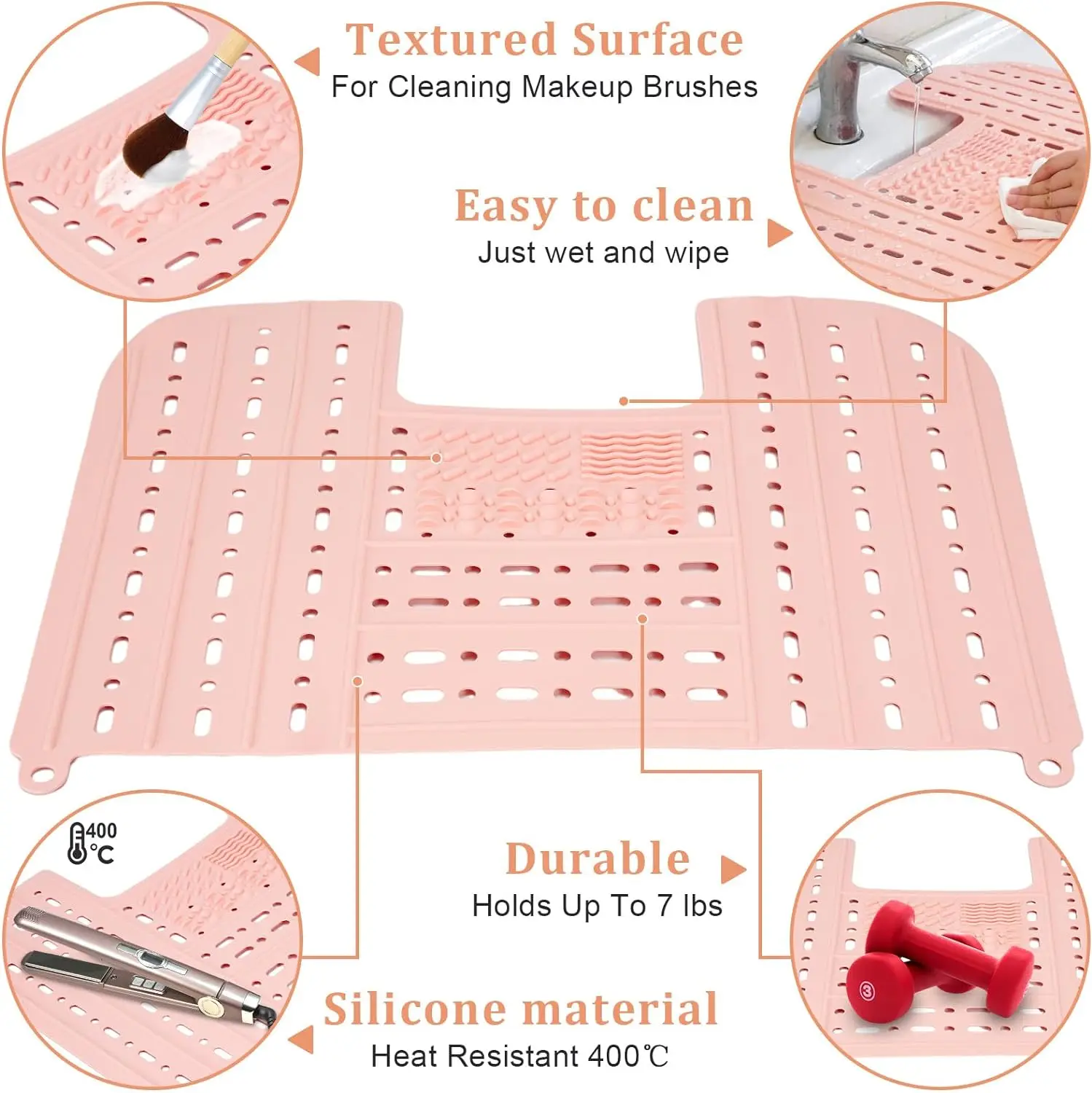 1pc Foldable Silicone Bathroom Sink Cover Portable Makeup Mat, Expanding Sink Protector Accessories for Enhanced Counter Area 4