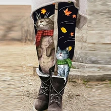  Fashion 2022 Rhombus Print Women Trousers Haraujuku Casual Skull Patchwork Long Pant Winter Warm Women Skinny Legging Streetwear 