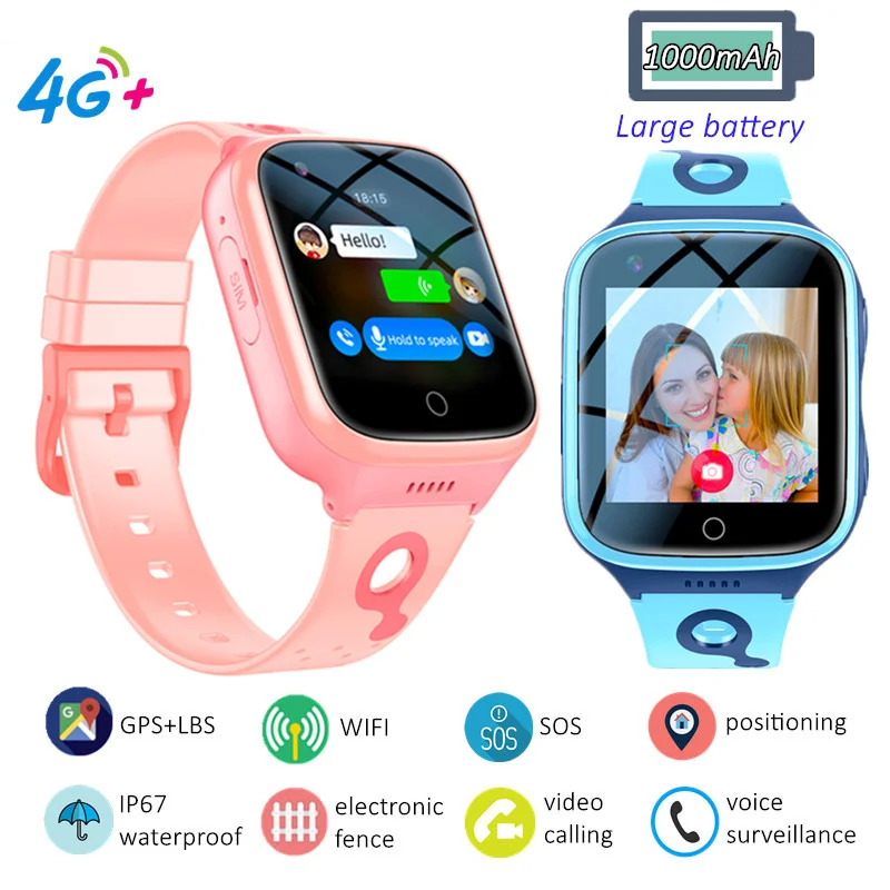 Reloj inteligente para niños con tarjeta SIM, reloj GPS 4G para niños con  llamadas telefónicas, mensajes de texto, WiFi, Bluetooth, música,  podómetro