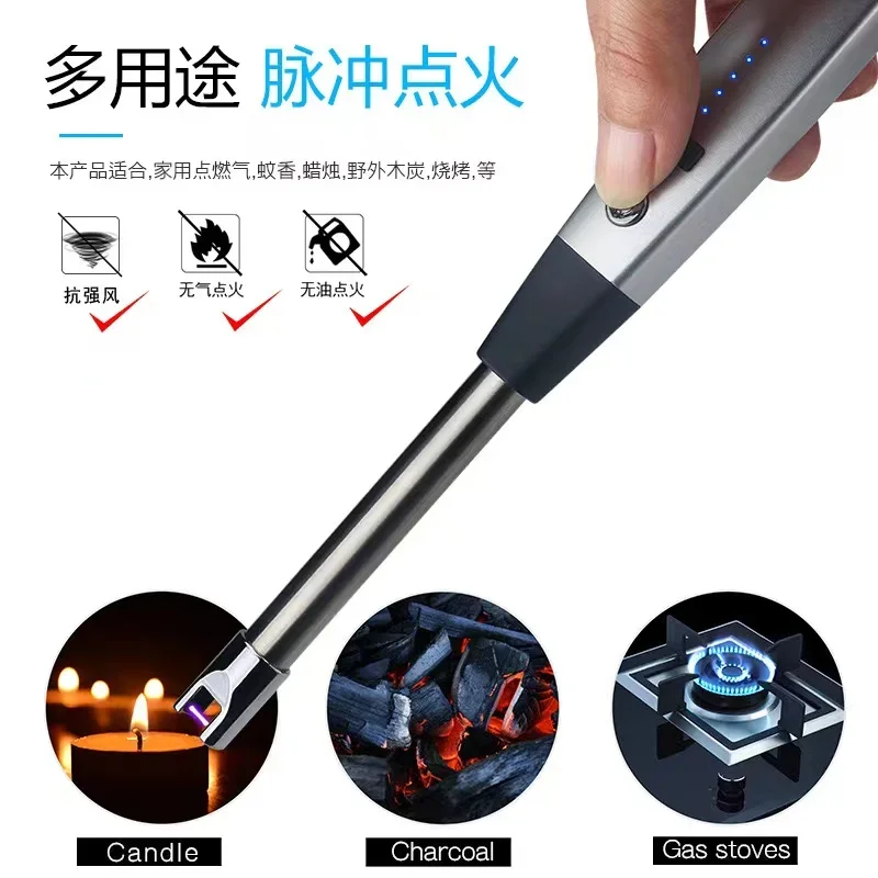 Description Picture 4 of itemWindproof Usb Rechargeable Lighter With Power Display, Arc Ignition Gun, Kitchen Igniter, Gas Stove, Barbecue, Ignition Tool