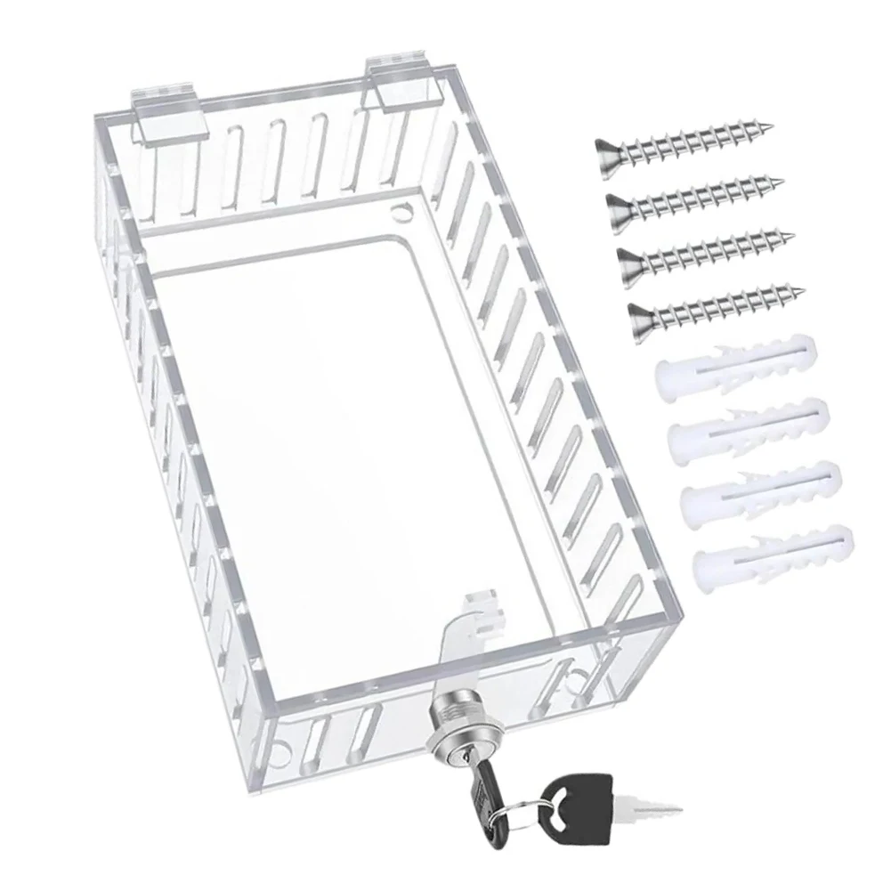 

Universal Thermostat Lock Box With Key Transparent Large Thermostat Protector Thermostat Protective Cover For Homes Churches