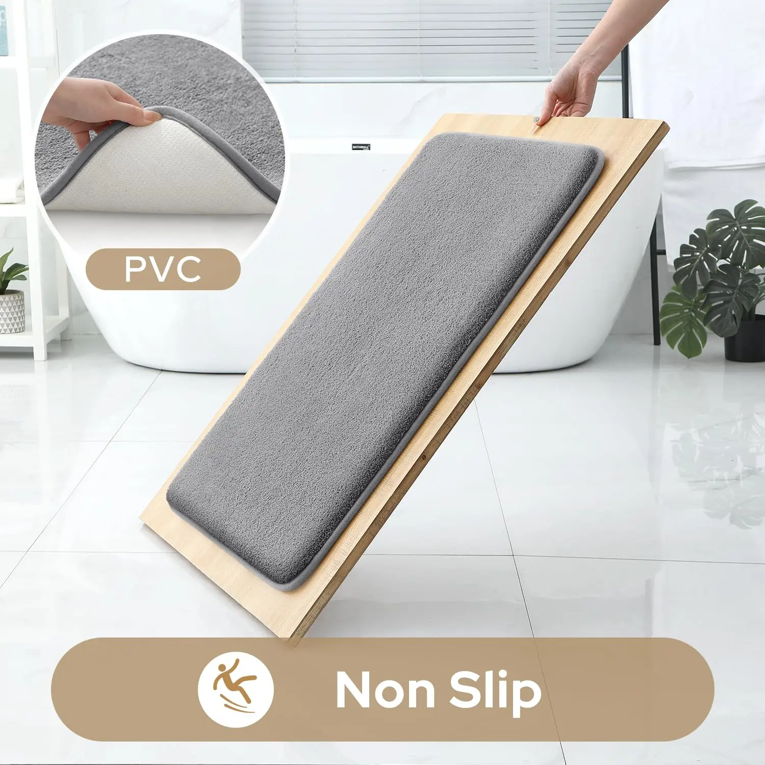 Bathroom Floor Mat Bathroom Mat Absorbent Bathroom Mat Bath Mat Anti Slip Mat Toilet Mat 3PC Bathroom Waterproof Non-slip Sponge Carpet Three-piece Set Can Wash Home Decoration
