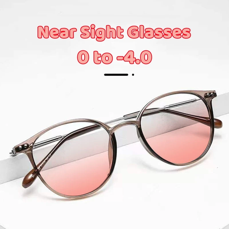 

Круглые оптические очки, очки, ультралегкие холодные коричневые румяные очки, женские очки для близорукости, очки с защитой от синего света, приблизительно аналогичные