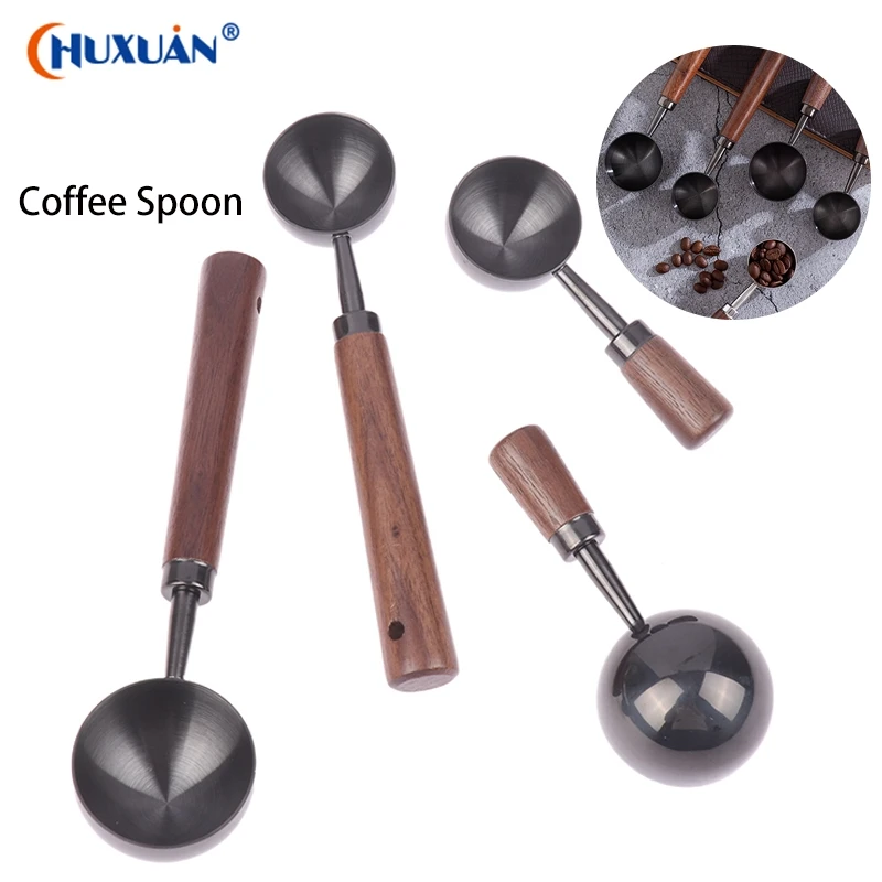 

Durable Walnut Handle Coffee Spoon Long/Short Handle Coffee Powder Measuring Spoon Stainless Steel Teaspoon Baking Tool