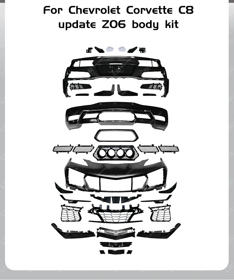 Z06-Style Body Kit For Chevrolet Corvette C8 Converte Z06 Bodykit Front Bumper Rear Bumper