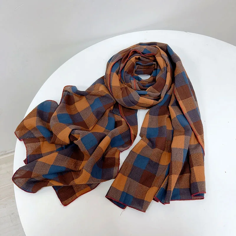 Autunno e inverno cotone classico alla moda plaid unisex sciarpa coppia sciarpe 4