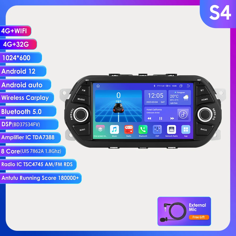 7862 Android Auto Audio Player Per Fiat Tipo Egea 2015 2016 2017 Autoradio Multimediale Stereo Wireless Carplay 7 Schermo