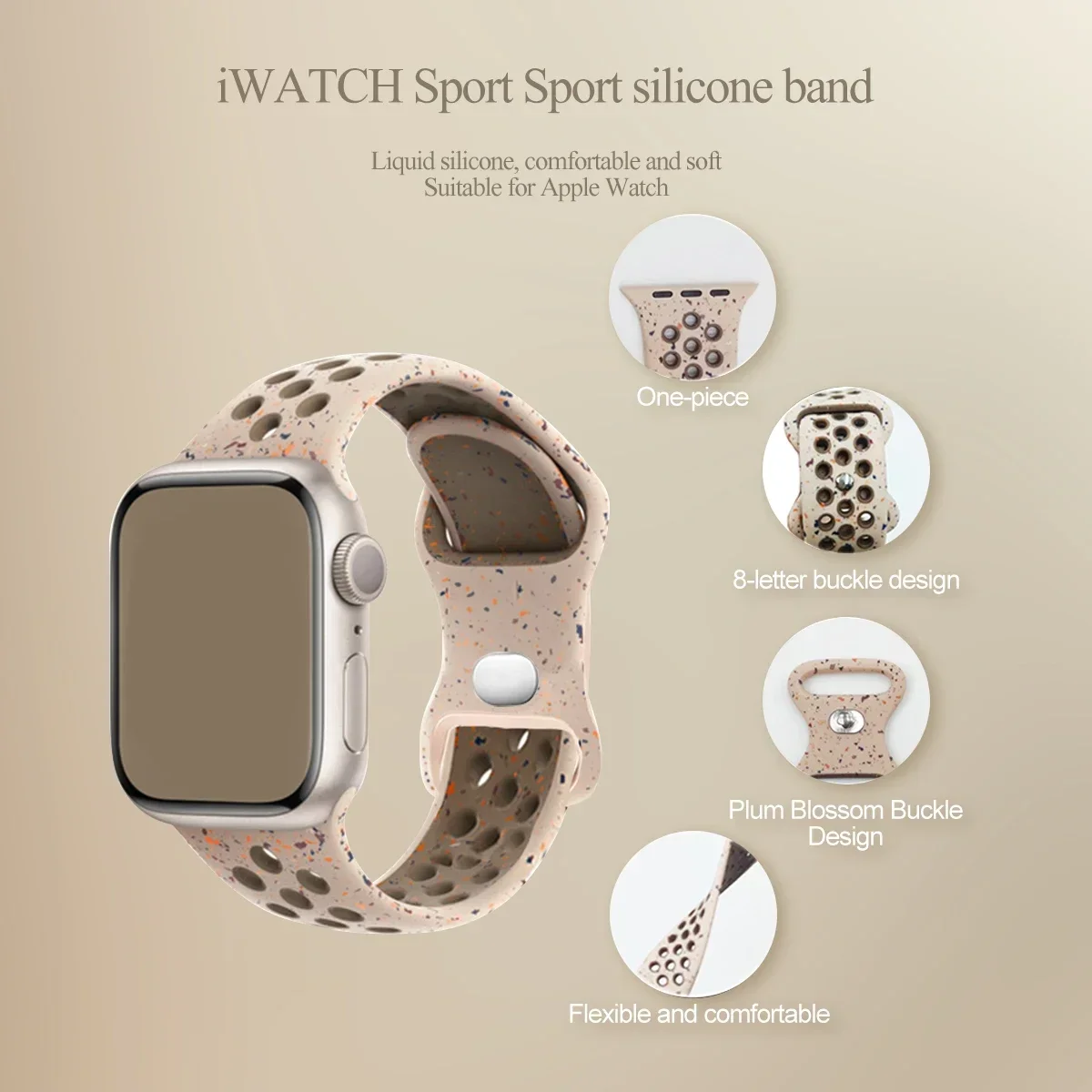 Original Strap for Apple Watch Ultra 2 Band 49mm 45mm 44mm 41mm 42mm Color Particles Bracelet for IWatch Series 9 8 7 6 5 SE 4 3